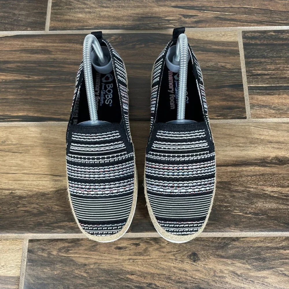 Skechers BOBS Flexpadrille 3.0 Island Muse Shoes Womens 7 Black Multi Slip On